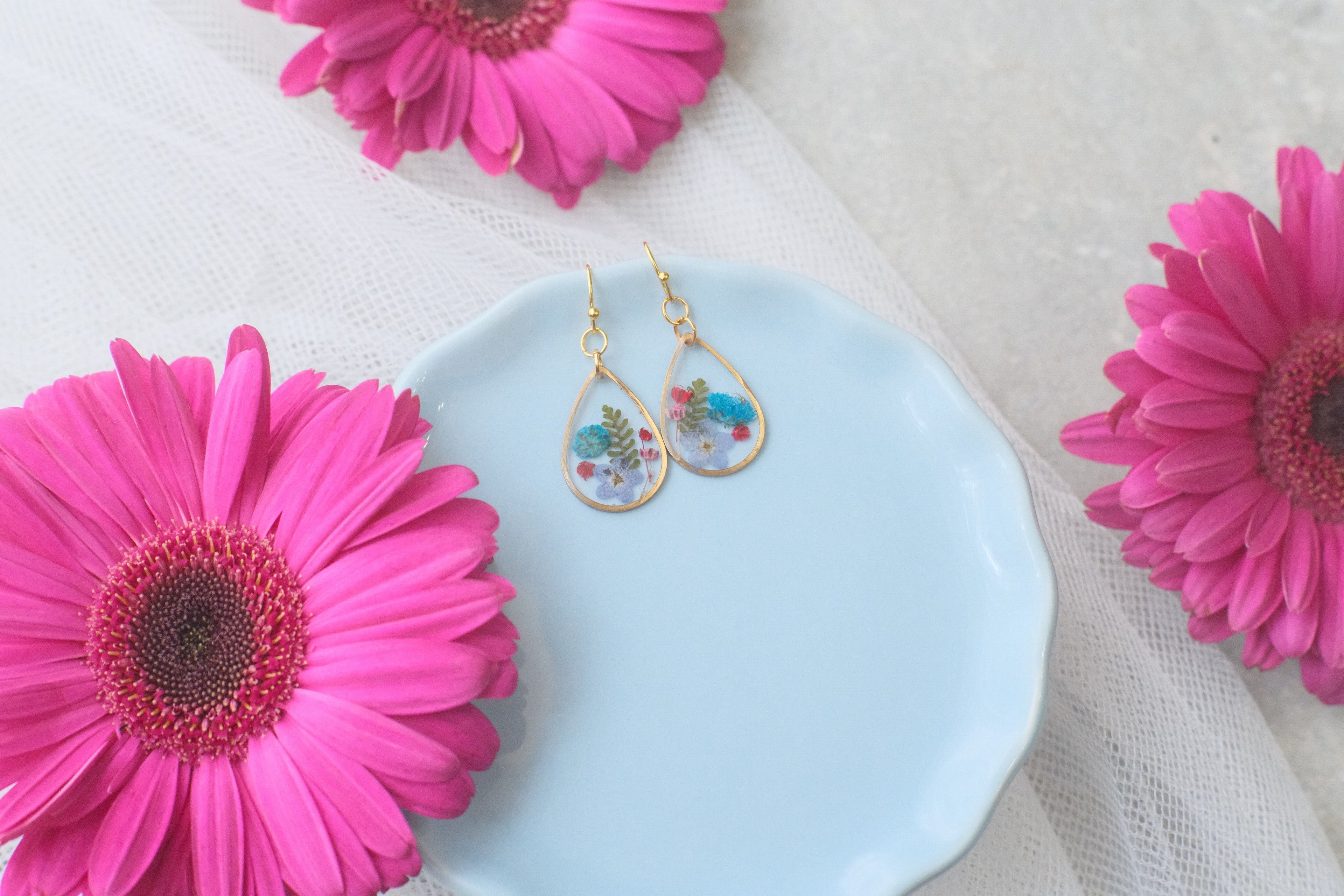 Earrings Gold Bare Wildflowers 5