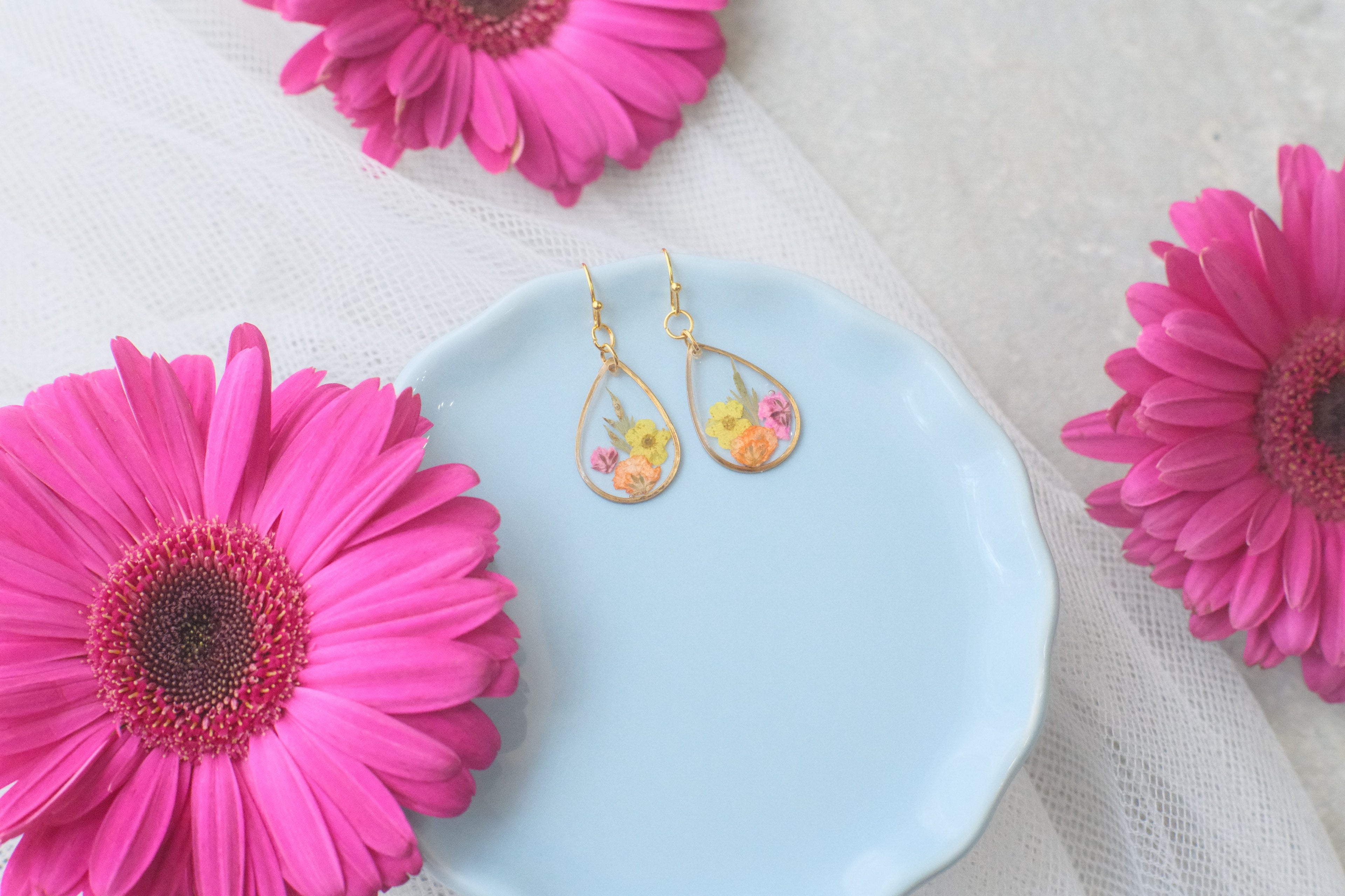 Earrings Gold Bare Wildflowers 6