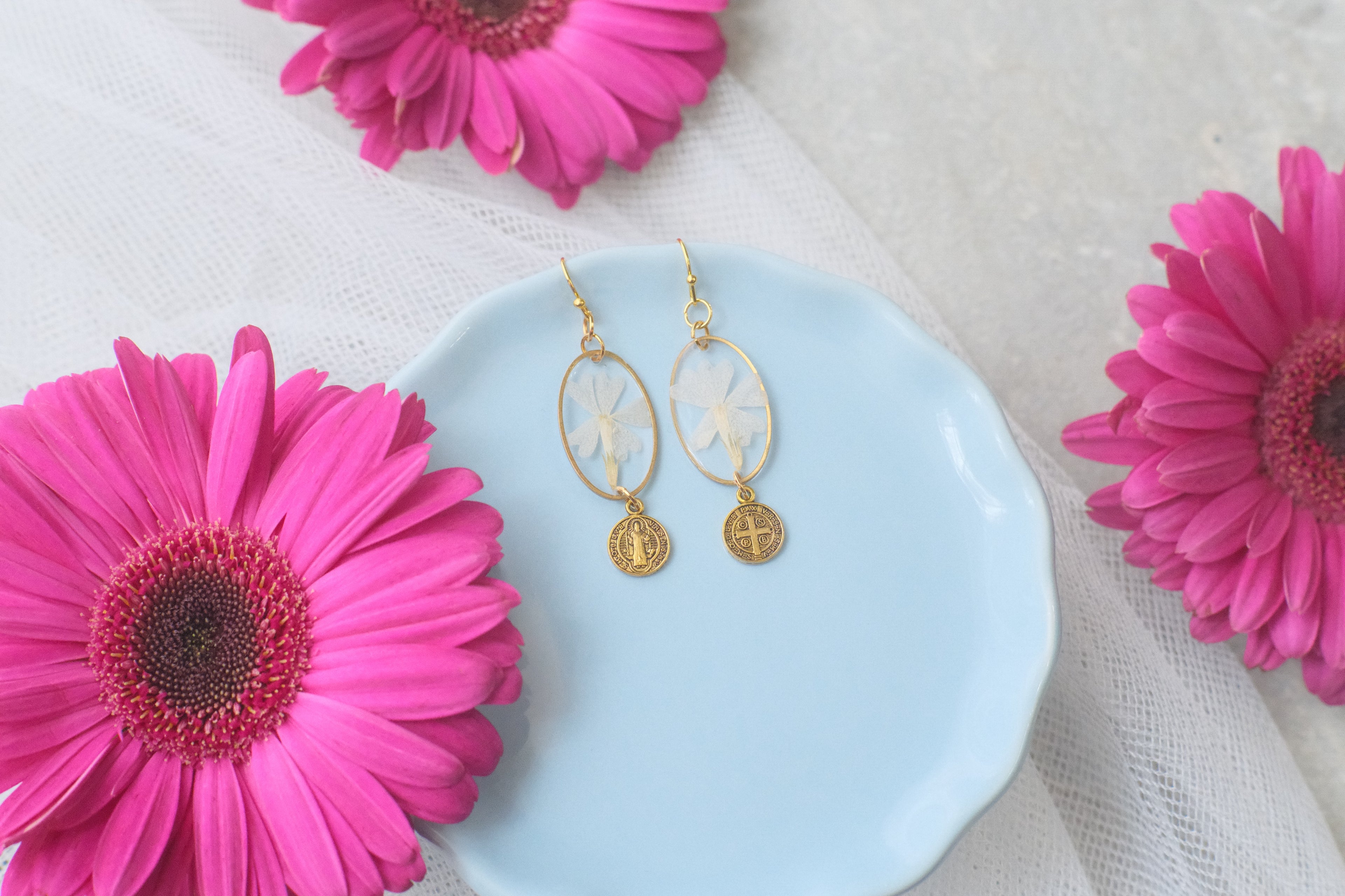 Earrings Gold BM Wildflowers 1