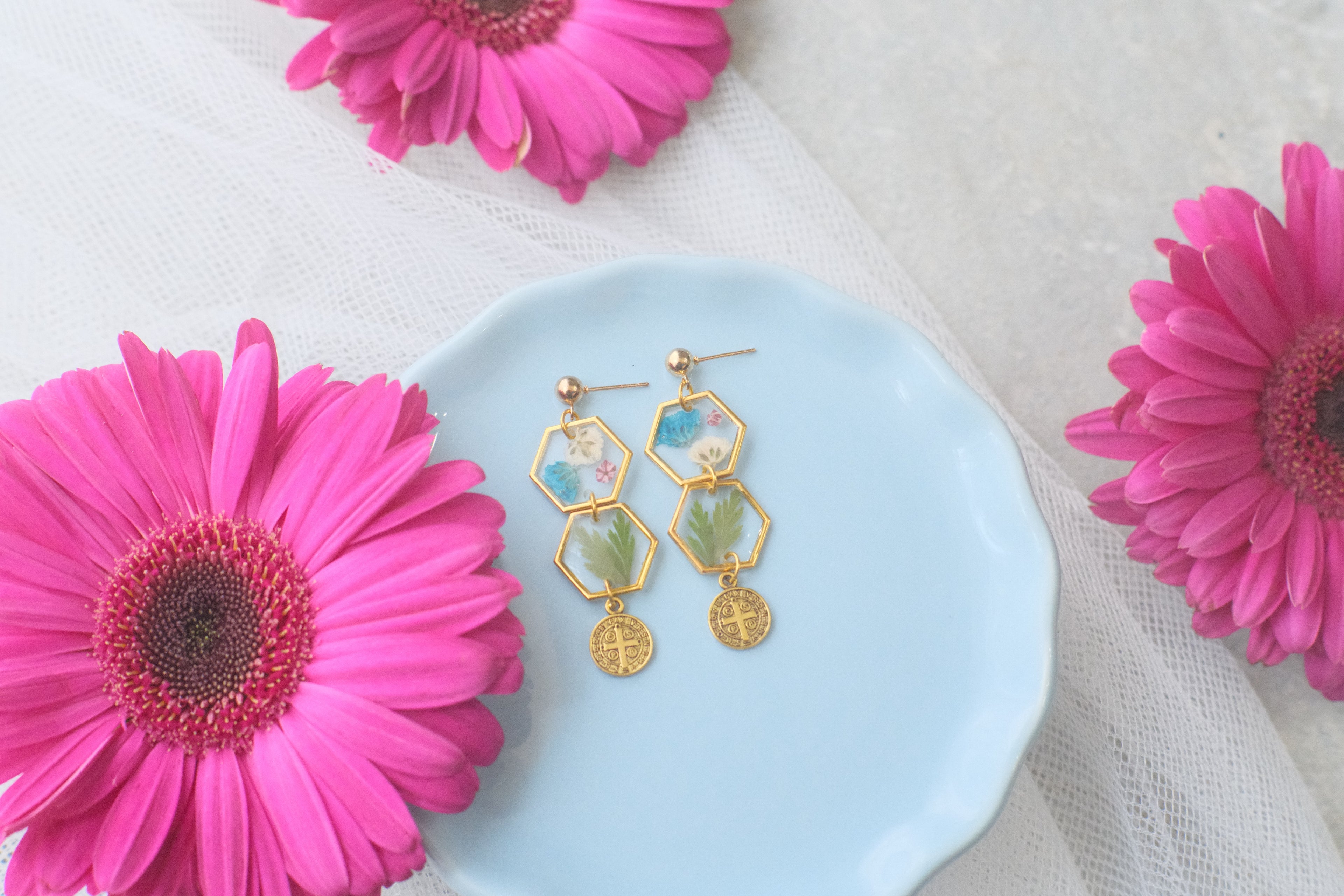 Earrings Gold BM Wildflowers 3
