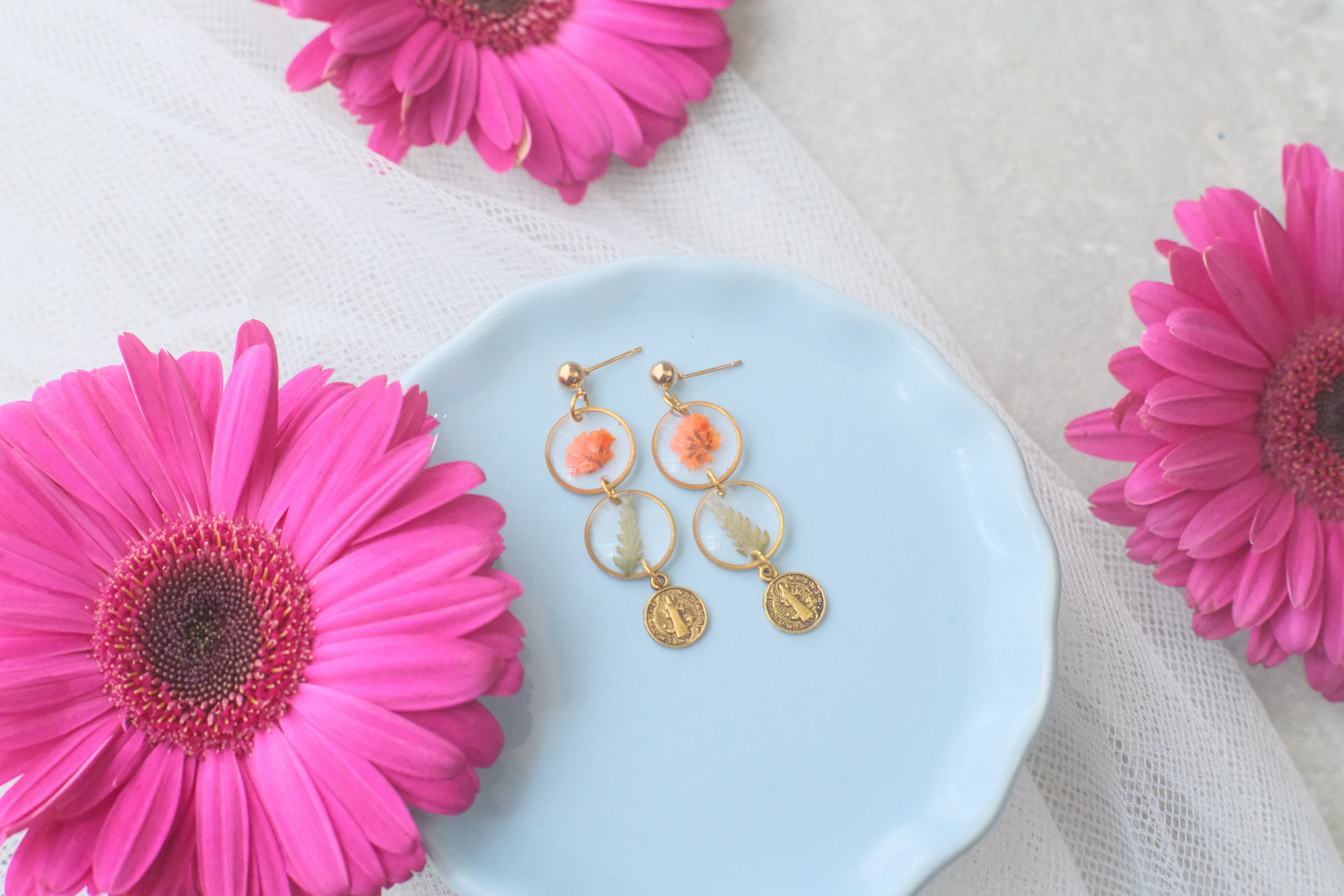 Earrings Gold BM Wildflowers 4