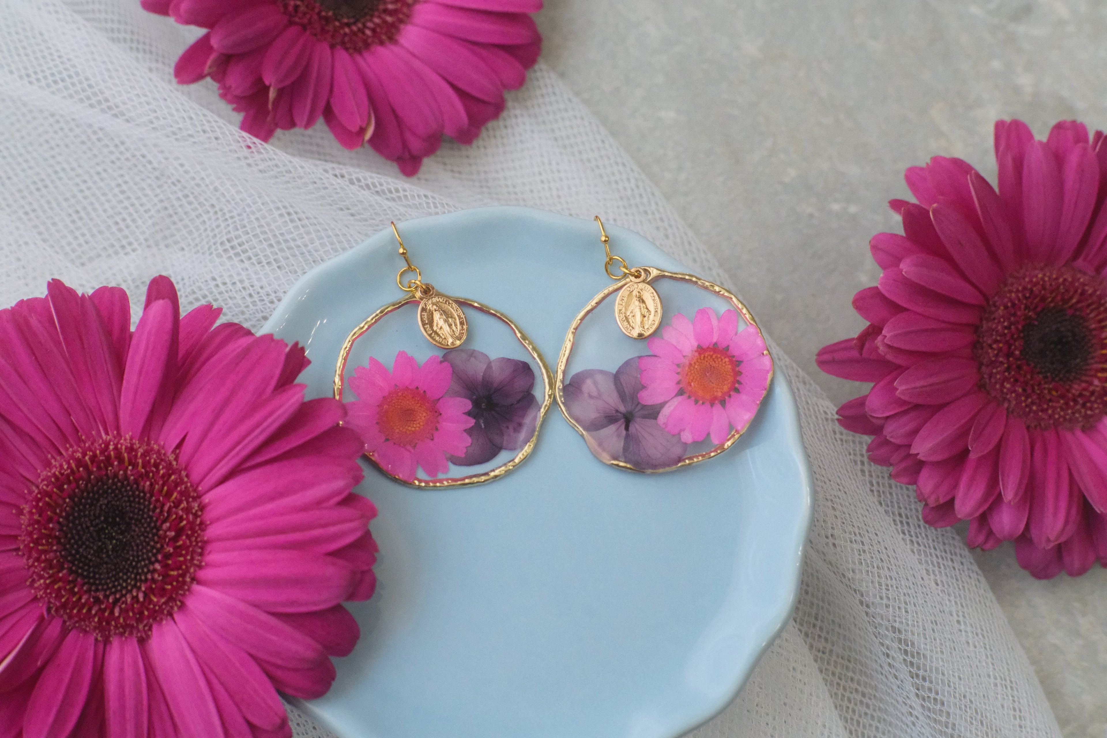 Earrings Gold MM Wildflowers 1