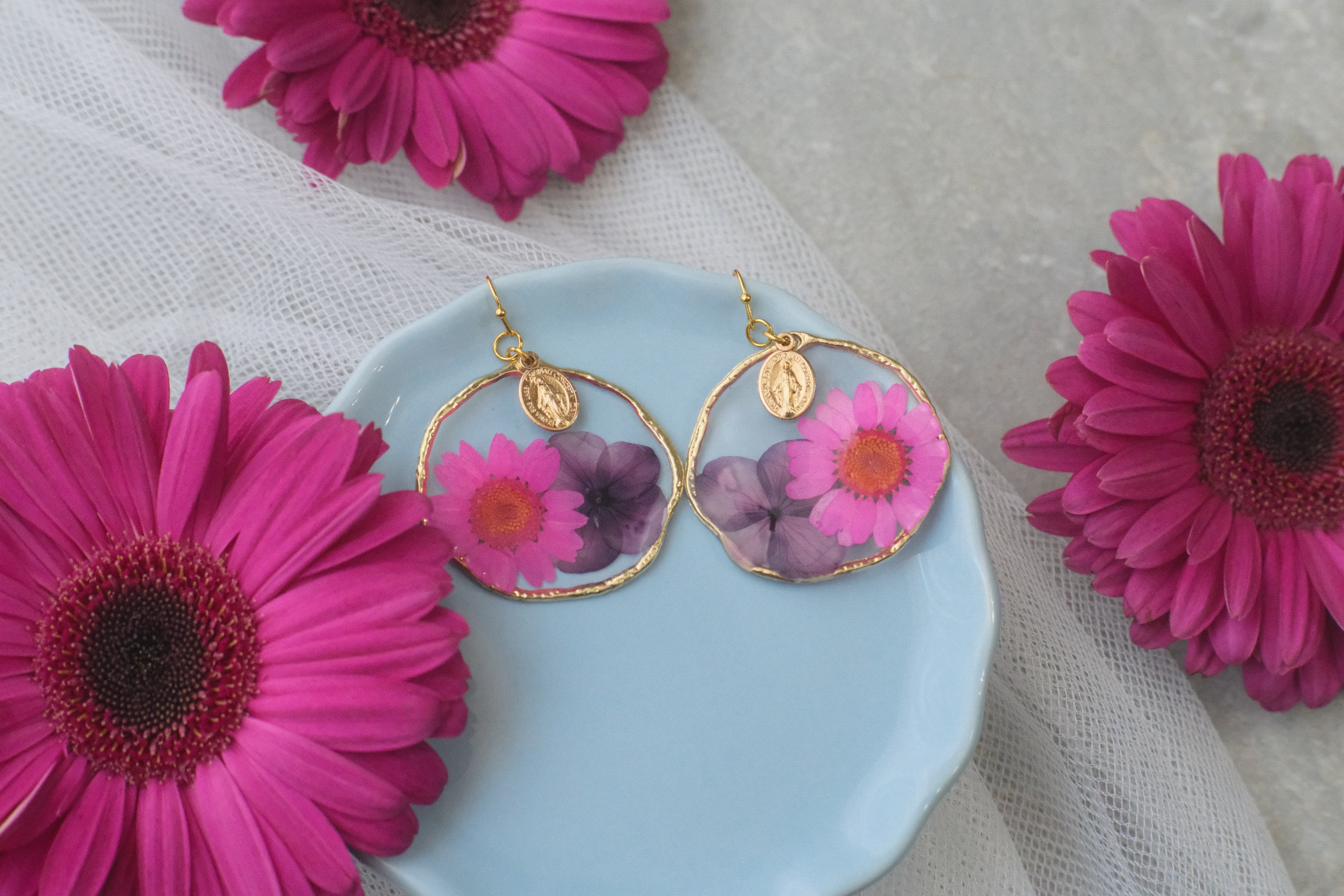 Earrings Gold MM Wildflowers 2