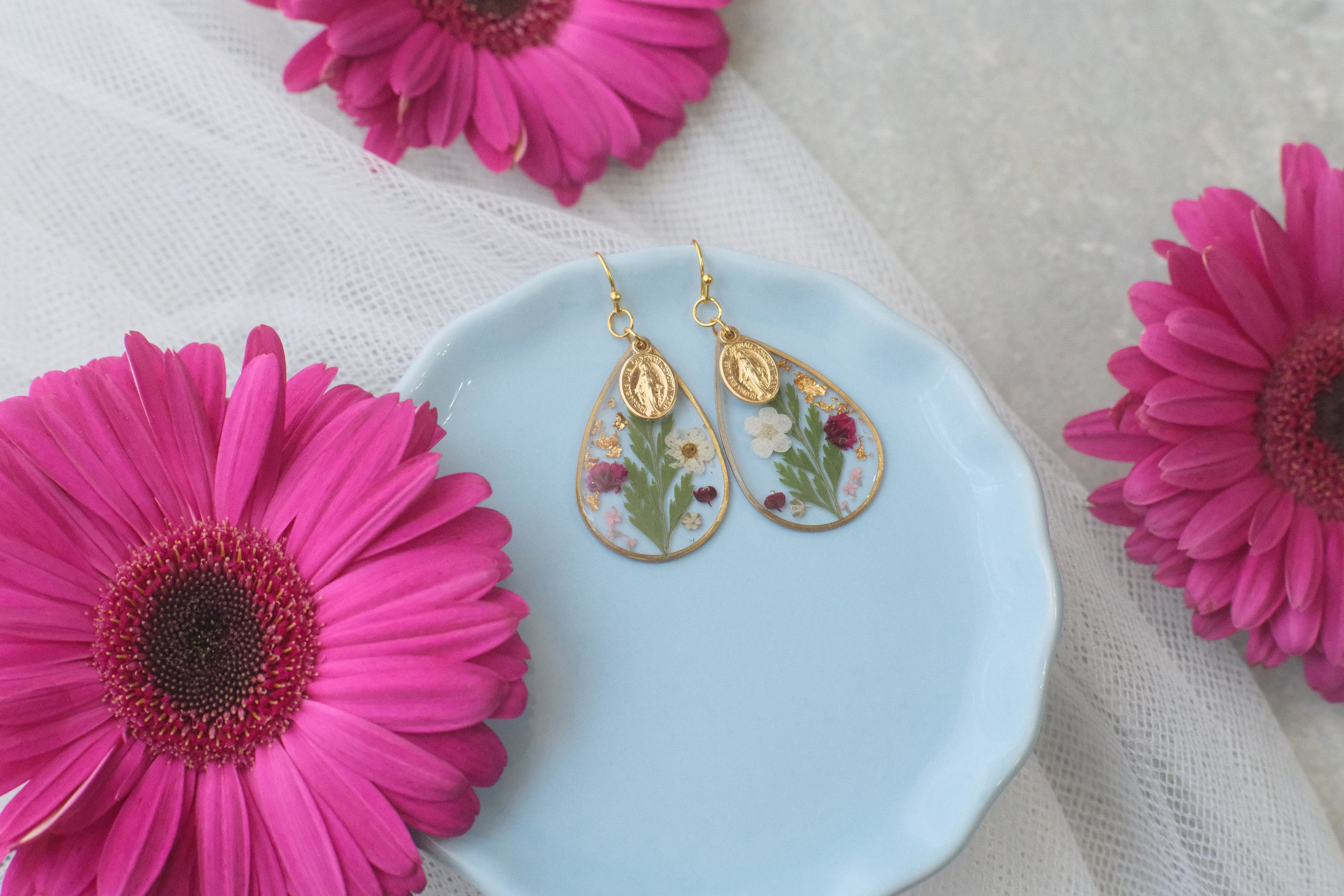Earrings Gold MM Wildflowers 3
