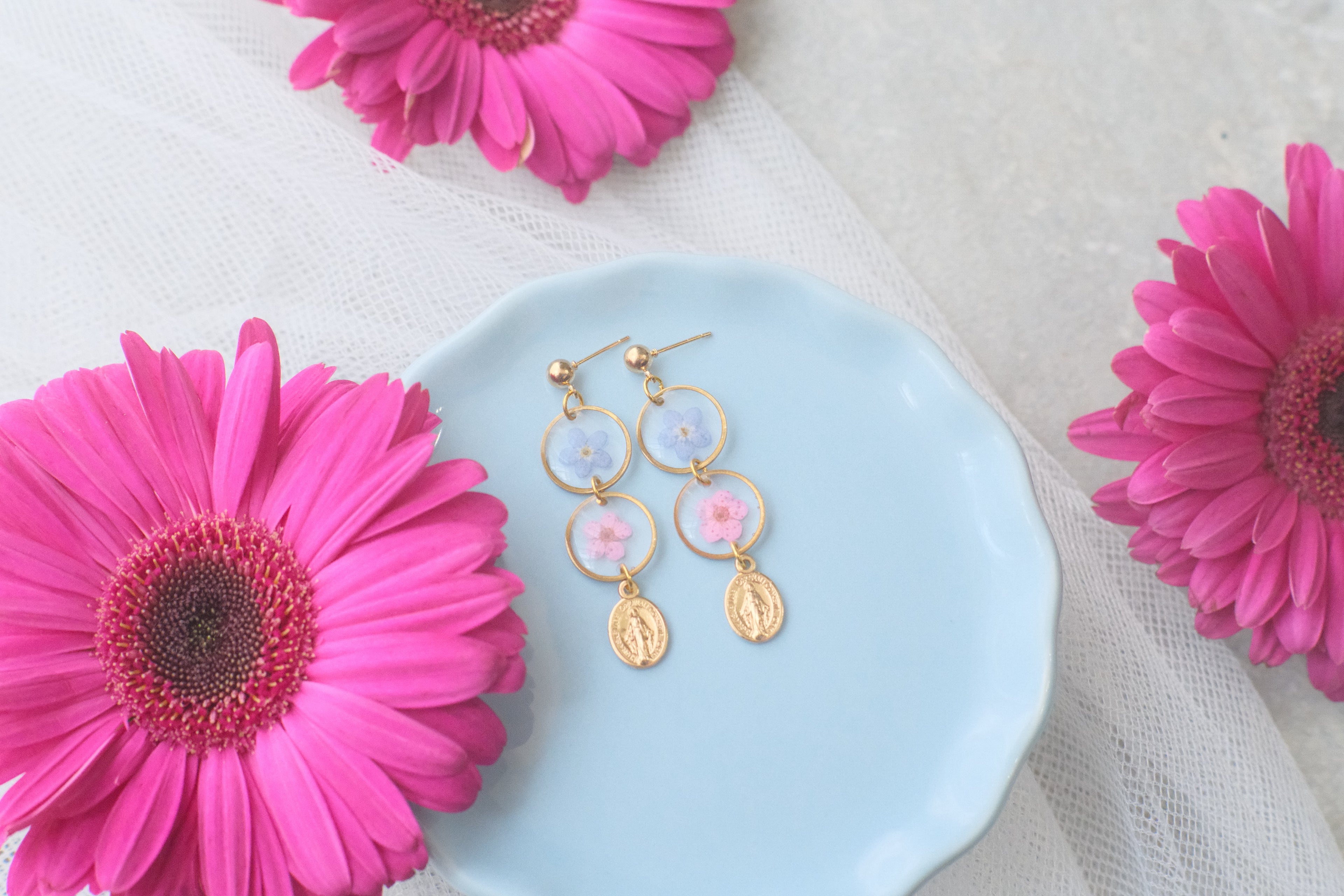 Earrings Gold MM Wildflowers 8