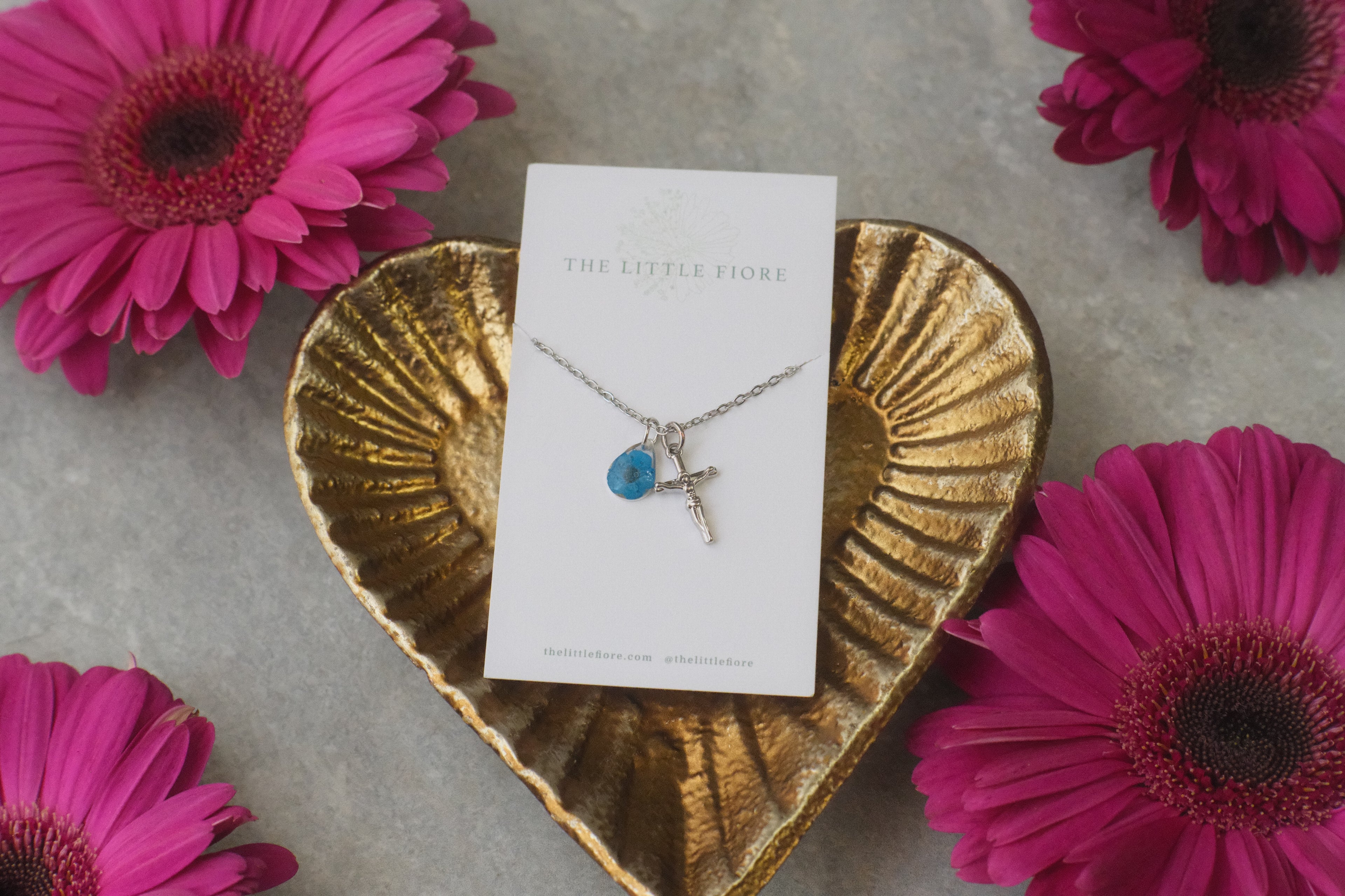 Necklace Silver Cross Azure